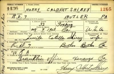 Thumbnail for Harry Calbert > Shirey, Harry Calbert