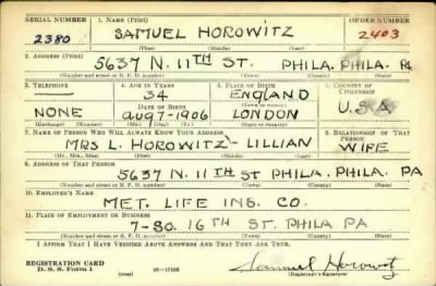 Thumbnail for Samuel > Horowitz, Samuel