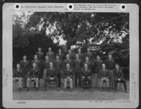 Wing And Group Commanders Meeting Of The 2Nd Bomb Division, 8Th Air Force, England, 19 September 1944.  Seated Left To Right Are: Colonel Jack W. Wood, C.O. 20Th Combat Bomb Wing; Brig. Gen. Leon W. Johnson, C.G. 14Th Combat Bomb Wing; Brig. Gen. Walter R - Page 1