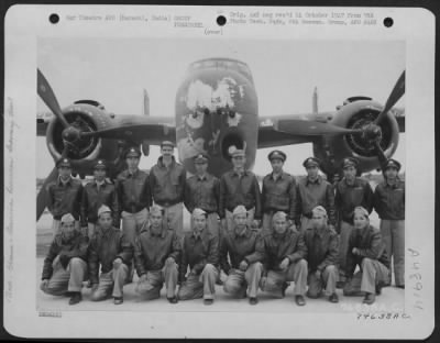 Thumbnail for Groups > Personnel Of A Chinese And American Overseas Training Unit Bomber Command Lined Up In Front Of A North American B-25 At Karachi, India.