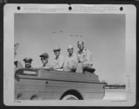 Thumbnail for Men Seated In A Duck, Left To Right: Brig. General Frederick Van H. Kimble, Island Commander; Capt. P. J. Halloran, Usn, Chief Island Engineer; Colonel Birrell Walsh, 313Th Bomb Wing, And Colonel John H. Davies, Commanding Officer To The 313Th Bomb Wing ( - Page 1