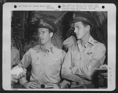 Thumbnail for Groups > Lt. Jack Whidden (Left Of Van Nuys, California, And Lt. Charles Crowell Were Pilot And Co-Pilot, Respectively, Who Sank A Jap Destroyer At Midway. [Midway Island]