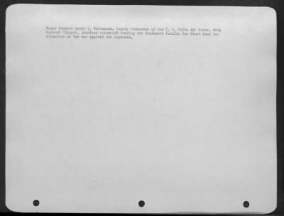 Groups > Major General Ennis C. Whitehead, Deputy Commander Of The U.S. Fifth Air Force, With Raymond Clapper, American Columnist Touring The Southwest Pacific For First Hand Information On The Was Against The Japanese.