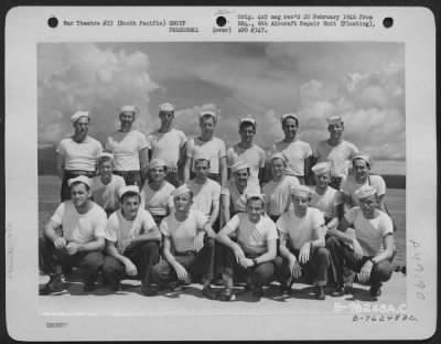 Groups > Instrument Section Personnel Of The 6Th Aircraft Repair Unit (Floating) Pose For The Photographer Aboard Ship Somewhere In The Pacific. 7 September 1945.