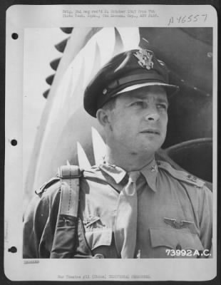 Thumbnail for Individuals > Capt. Albert J. Baumler, First Ace Of The China Air Task Force Poses For His Photograph At An Airfield In China. 18 September 1942.