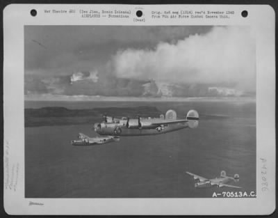 Thumbnail for Consolidated > A Formation Of Consolidated B-24 "Liberators" Roars Toward Iwo Jima, Bonin Islands, Where They Will Strike Japanese Installations On The Tiny Island Halfway Between Saipan And Japanese Homeland.  21 October 1944.