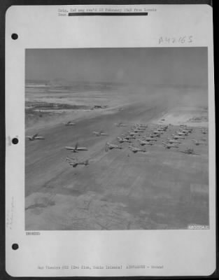 Thumbnail for North American > North American P-51 "Mustangs" Of The 17Th Fighter Command Prepare For A Mass Take-Off From Iwo Jima, Bonin Islands.