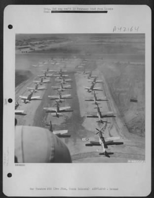 Thumbnail for North American > North American P-51 "Mustangs" Of The 17Th Fighter Command Prepare For A Mass Take-Off From Iwo Jima, Bonin Islands.