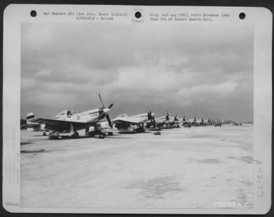 Thumbnail for North American > An Endless Line Of North American P-51'S Of The 78Th Fighter Squadron, 15Th Fighter Group At Their 7Th Air Force Base On Iwo Jima, Bonin Islands. 10 March 1945. [15Th Fighter Group]