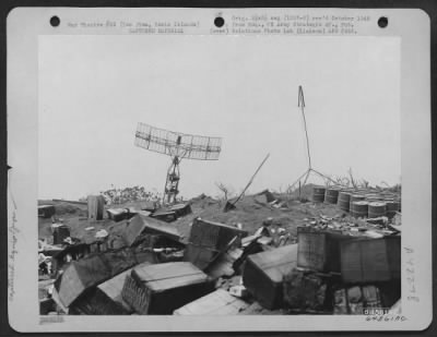 ␀ > Shell Fire Hit This Ammunition Dump On Iwo Jima, Bonin Islands.  Following Explosions Knocked Out The Radar Unit And Set The Ration Dump On Fire.  March 1945.