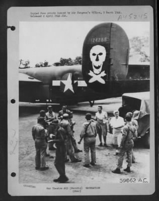 ␀ > Pacific - Red Cross Workers Meet Returning Bomber Crew With Hot Food And Coffee.