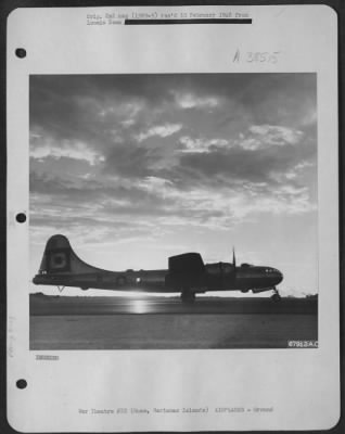 Thumbnail for Consolidated > That Even War Has Its Monents Of Beauty Is Apparent In This Photo Of A Boeing B-29 "Superfortress" Silhouetted Against A Cloud-Filled Sky; The Plane Is Based At North Field, Guam, Marianas Islands, 14 April 1945.