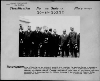 1924 > Secretaries and others at memorial tree planting, the Pan American Union