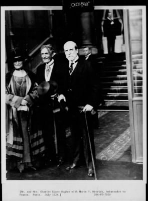 Thumbnail for 1924 > Mr. and Mrs. Charles Evans Hughes with Myron T. Herrick, Paris