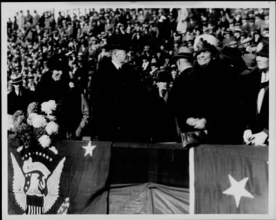 1927 > Civilian dignitaries at the football game at Catholic University Stadium, Washington