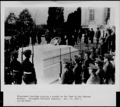 Thumbnail for 1927 > Pres. Coolidge at Tomb of Unknown Soldier, Arlington National Cemetery