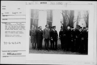 Thumbnail for 1927 > Pres. Coolidge, Cdr. Byrd and Mach. Bennett after presentation of Congressional Medal of Honor