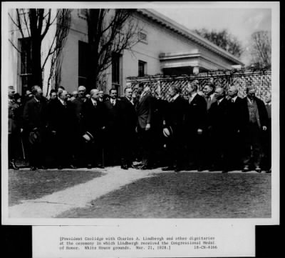 Thumbnail for 1928 > President Coolidge with Charles A Lindbergh and other dignitaries