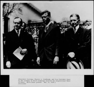 Thumbnail for 1928 > President Coolidge with Charles A Lindbergh and other dignitaries