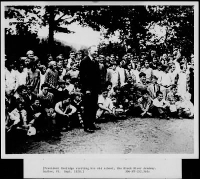 Thumbnail for 1928 > Pres. Coolidge visiting his old school, Black River Academy