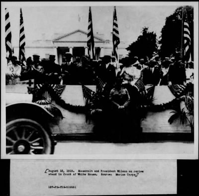 Thumbnail for 1919 > Pres. Wilson on review stand in front of White House