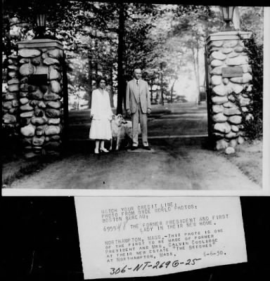 Thumbnail for 1930 > The Coolidges at their new home, "The Beeches"