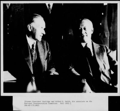 Thumbnail for 1931 > Calvin Coolidge and Alfred E. Smith of National Transportation Committee