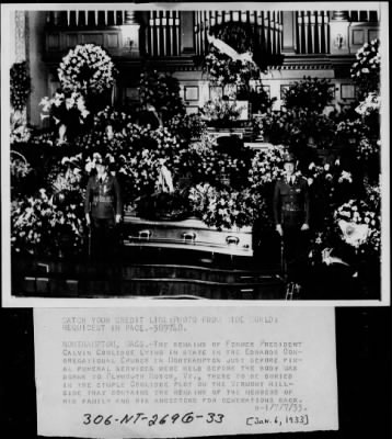 Thumbnail for 1933 > Coolidge lying in state in Northampton, Mass.