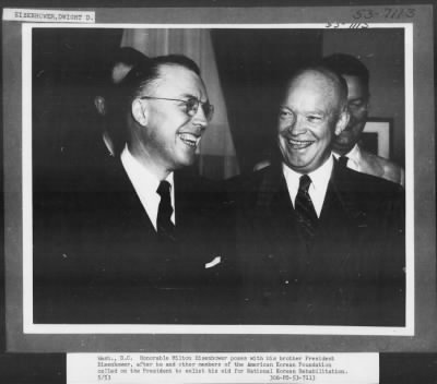1953 > Hon. Milton Eisenhower and National Korean Rehabilitation