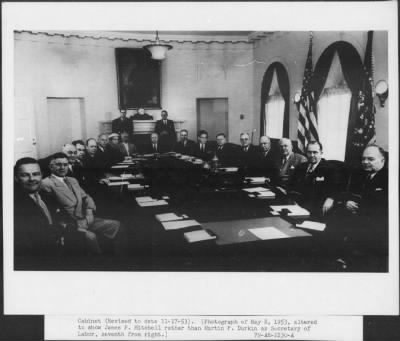 Thumbnail for 1953 > Cabinet altered to show James P. Mitchell as Secretary of Labor