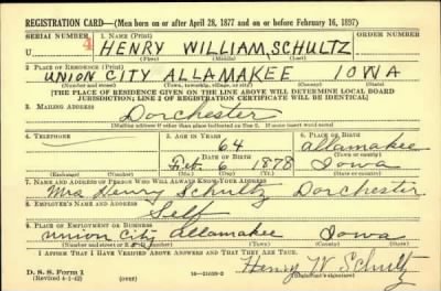 Thumbnail for Henry William > Schultz, Henry William (1878)