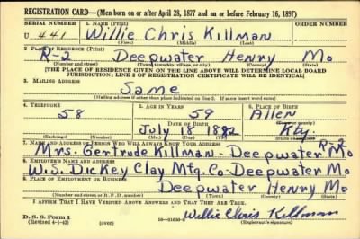 Thumbnail for Willie Chris > Killman, Willie Chris (1882)