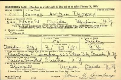 Thumbnail for James Arthur > Dempsey, James Arthur (1887)