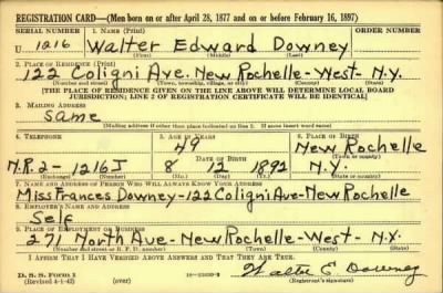 Thumbnail for Walter Edward > Downey, Walter Edward (1892)