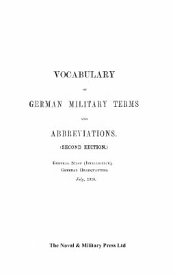 Thumbnail for Germany > Vocabulary of German Military Terms and Abbreviations