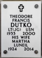 Thumbnail for TheodoreFrancisDutko_06-09-1933_08-16-2000_MarthaLuneilHathcote_Dutko_11-18-1924_01-07-2014_gravestone.jpg