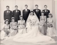 Thumbnail for Walter Jaczkowski & Virginia (Jackowski) _ wedding Photo - 1944 -  From Right Edward Jackowski, Walter Bielawski - From right Esther Seehoffer, Genevieve Pielack (Jackowski).jpg