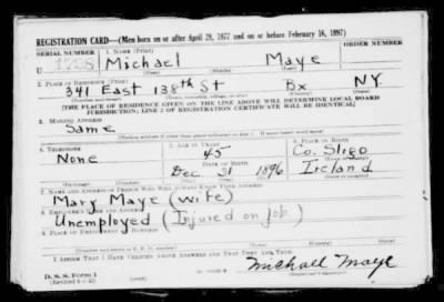 Thumbnail for Michael > Maye, Michael (1896)