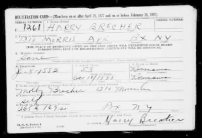 Thumbnail for Harry > Brecher, Harry (1888)