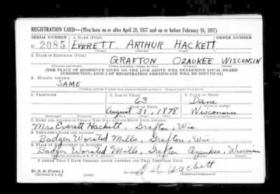 Thumbnail for Everett Arthur > Hackett, Everett Arthur (1878)