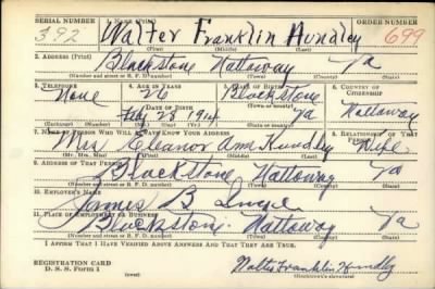 Thumbnail for Walter Franklin > Hundley, Walter Franklin