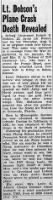 Thumbnail for Torrance Herald Sept 13 1945 Lt Dobson Plane Crash Death Revealed Clip.png