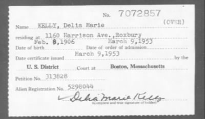 Thumbnail for 1953 > KELLY, Delia Marie