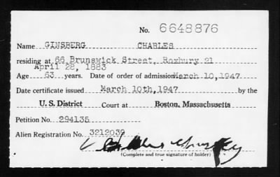 Thumbnail for 1947 > GINSBERG CHARLES