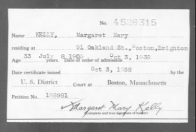 Thumbnail for 1938 > KELLY, Margaret Mary