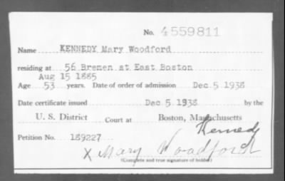 Thumbnail for 1938 > KENNEDY Mary Woodford