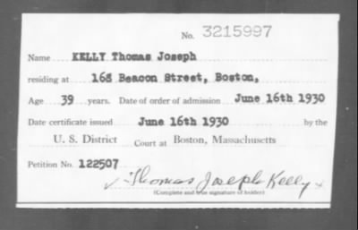 Thumbnail for 1930 > KELLY Thomas Joseph