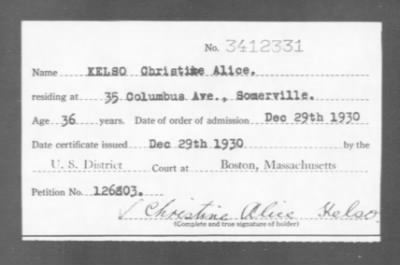 Thumbnail for 1930 > KELSO Christine Alice