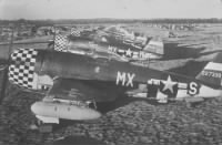 Thumbnail for Line of Republic P-47 Thunderbolts (Jugs) at Duxford airbase belonging to the 82nd FS, 78th FG. Roger Freeman Collection.jpg