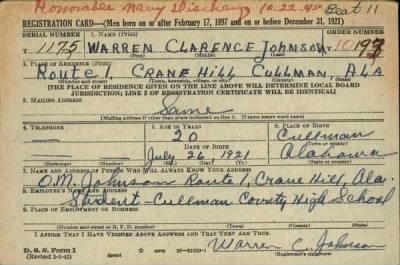 Thumbnail for Warren Clarence > Johnson, Warren Clarence